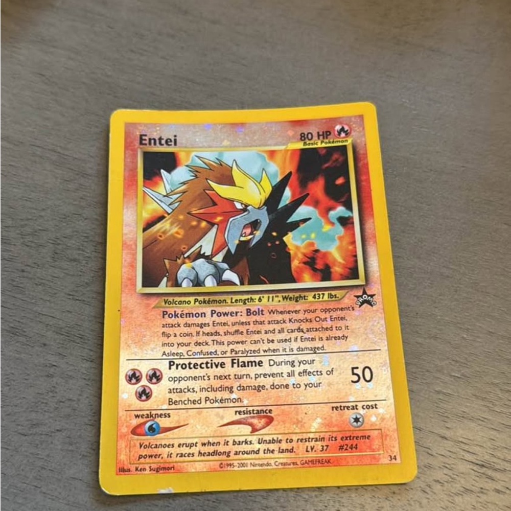 Entei Pokémon Card with Vibrant Colors